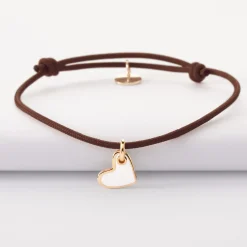 Bracelet coeur email plaqué or 10 mm