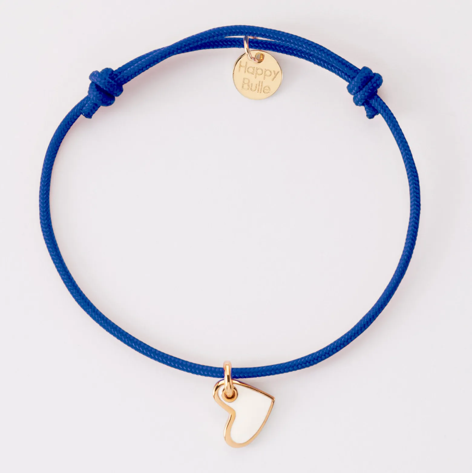 Bracelet coeur email plaqué or 10 mm
