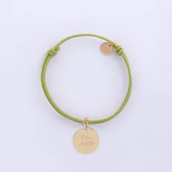 Bracelet cordon double personnalisé collection Chapitre plaqué or - à composer
