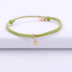 Bracelet cordon double personnalisé collection Chapitre plaqué or - à composer