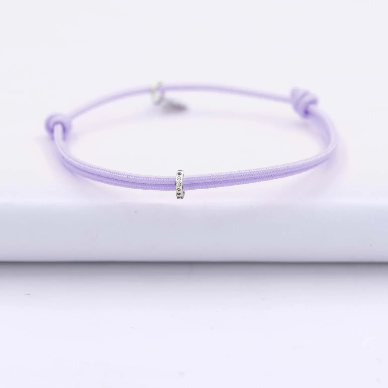 Bracelet cordon double personnalisé collection Chapitre argent - à composer