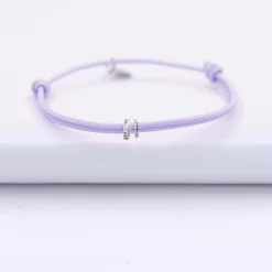 Bracelet cordon double personnalisé collection Chapitre argent - à composer