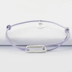 Bracelet cordon maillon argent 20x7 mm