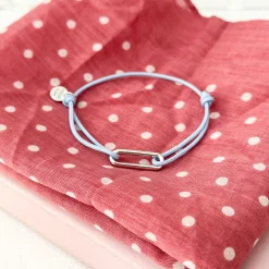 Bracelet cordon maillon argent 20x7 mm