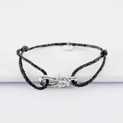 Bracelet cordon pailleté "Le lien" argent - HappyBulle x Lilylovesfashion