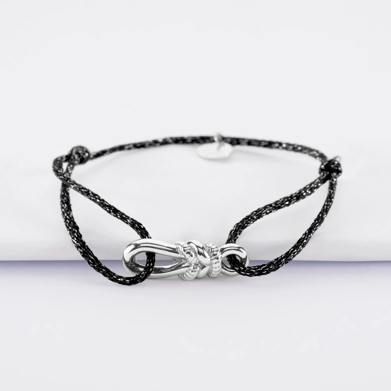 Bracelet cordon pailleté "Le lien" argent - HappyBulle x Lilylovesfashion