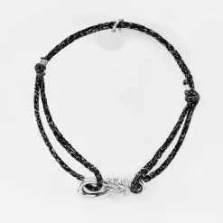 Bracelet cordon pailleté "Le lien" argent - HappyBulle x Lilylovesfashion