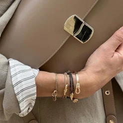 Bracelet cordon pailleté "Le lien" plaqué or - HappyBulle x Lilylovesfashion