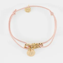 Bracelet cordon personnalisé "Le lien" et médaille gravée plaqué or 10 mm - HappyBulle x Lilylovesfashion