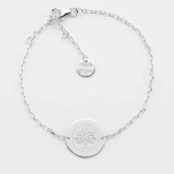 Bracelet Cérémonie enfant chaîne personnalisé médaille gravée argent 2 trous 15 mm