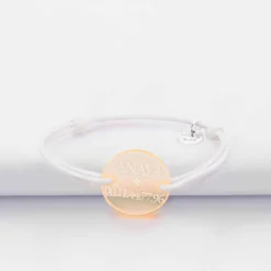 Bracelet d'identification enfant médaille gravée acrylique fluo orange 2 trous 17 mm