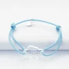 Bracelet d'identification enfant médaille gravée acrylique nuage 2 trous 20x14 mm