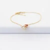 Bracelet enfant chaîne coeur émail rouge plaqué or