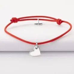 Bracelet enfant coeur email argent 10 mm
