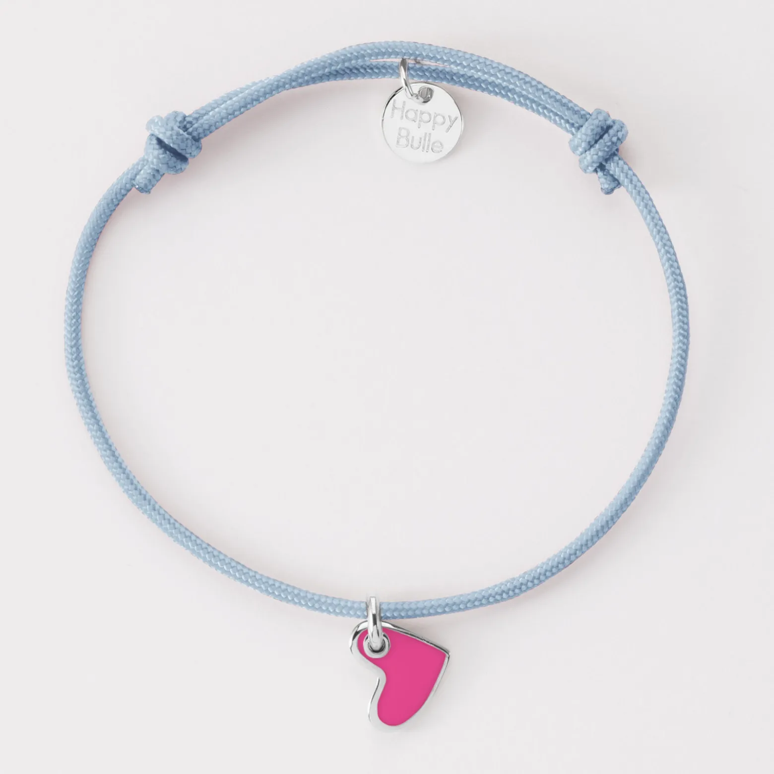 Bracelet enfant coeur email argent 10 mm