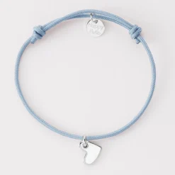 Bracelet enfant coeur email argent 10 mm