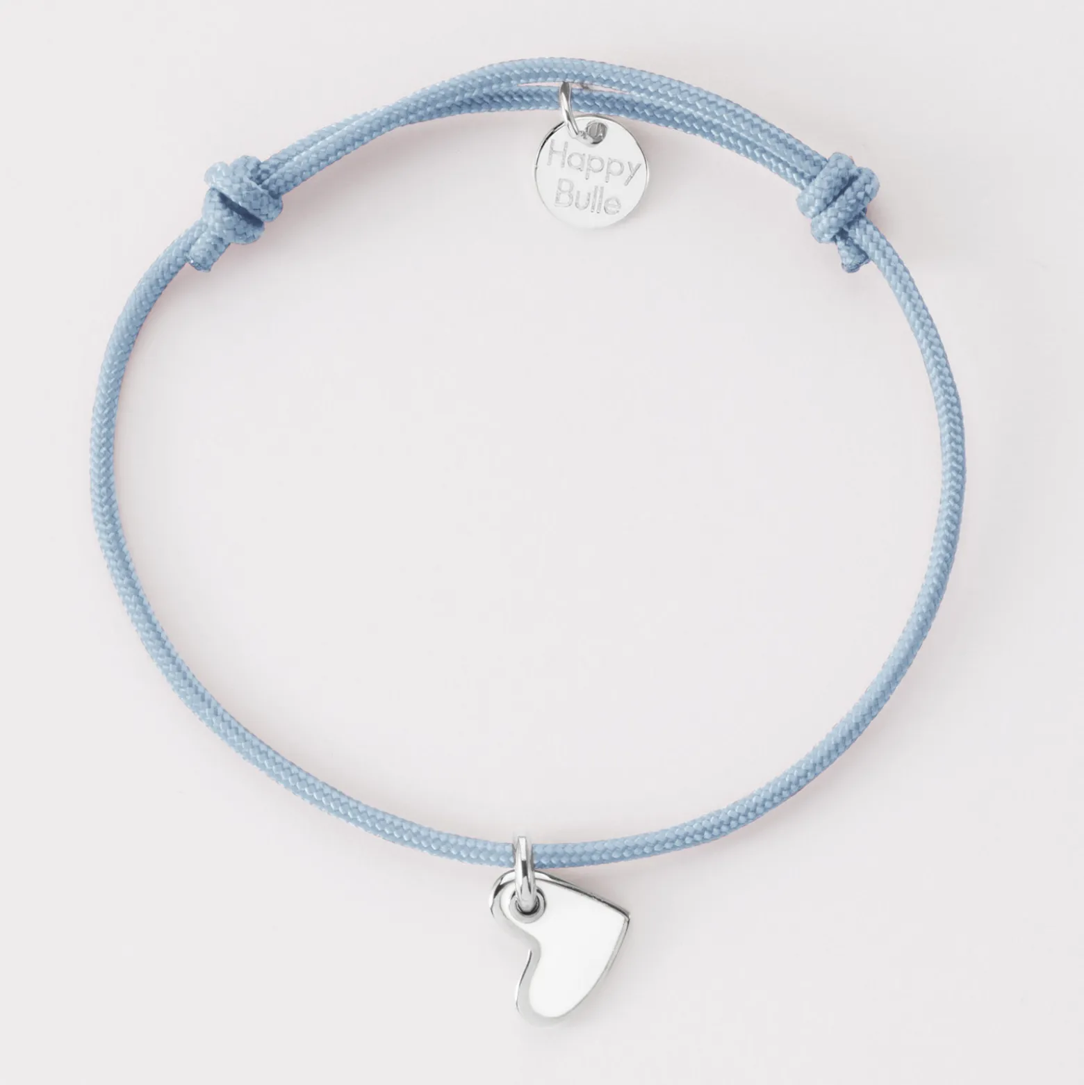 Bracelet enfant coeur email argent 10 mm
