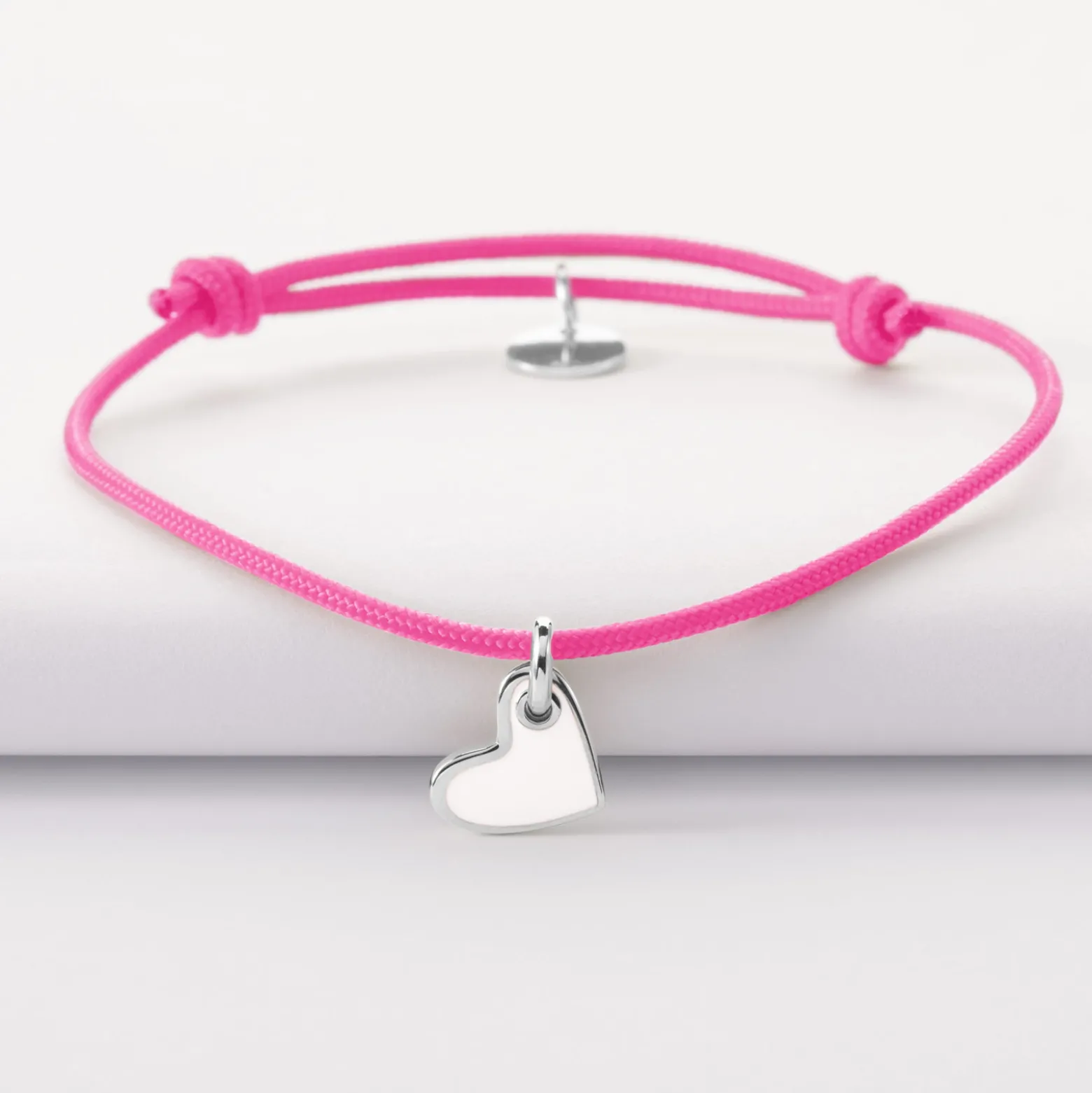 Bracelet enfant coeur email argent 10 mm