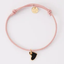 Bracelet enfant coeur email plaqué or 10 mm