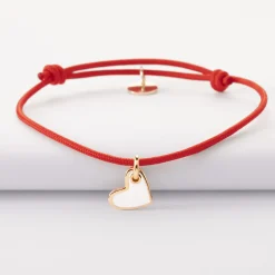 Bracelet enfant coeur email plaqué or 10 mm
