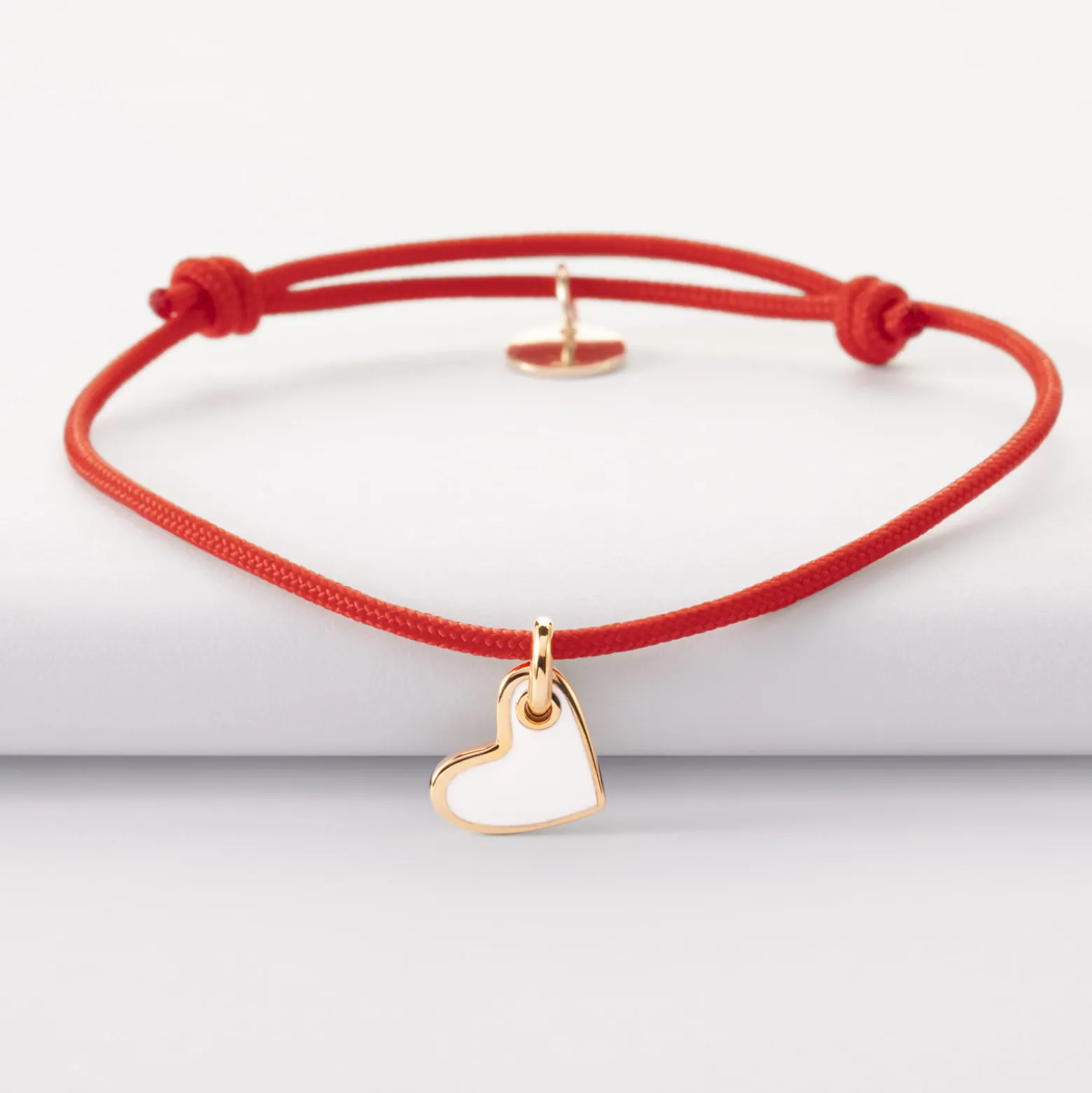 Bracelet enfant coeur email plaqué or 10 mm