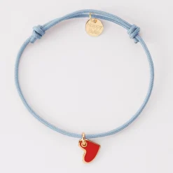 Bracelet enfant coeur email plaqué or 10 mm