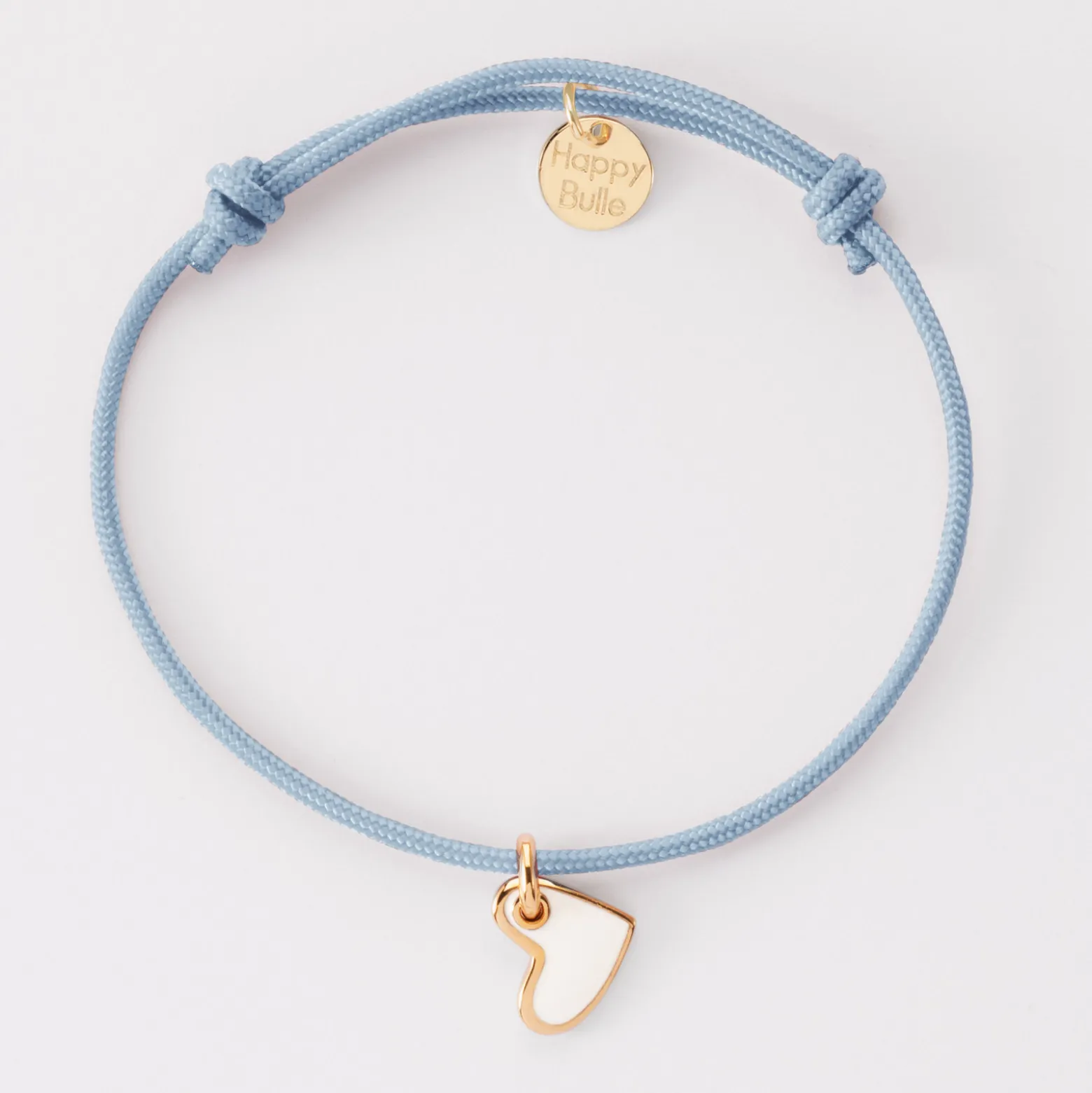 Bracelet enfant coeur email plaqué or 10 mm