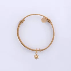Bracelet enfant cordon double personnalisé collection Chapitre plaqué or - à composer