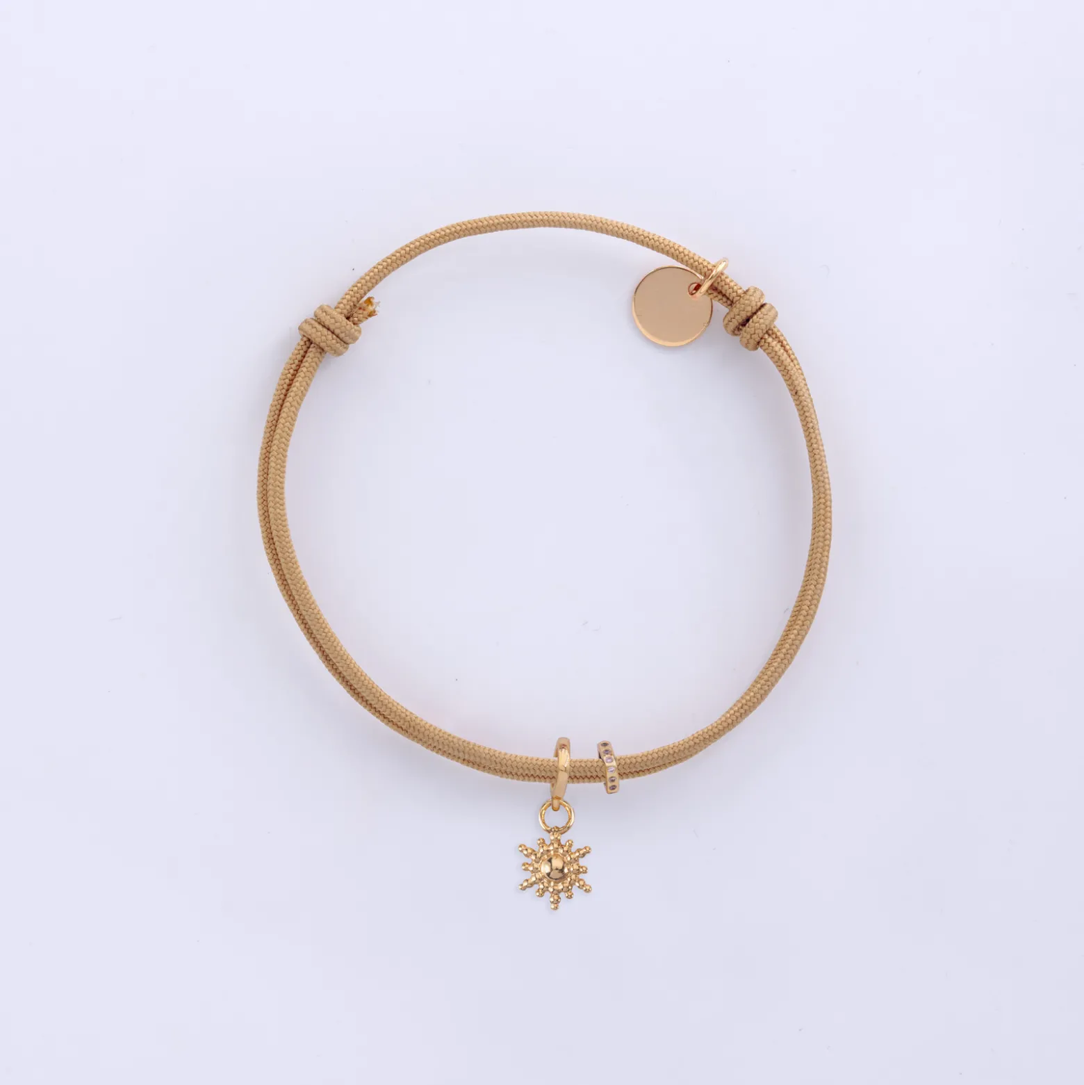 Bracelet enfant cordon double personnalisé collection Chapitre plaqué or - à composer