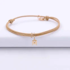 Bracelet enfant cordon double personnalisé collection Chapitre plaqué or - à composer