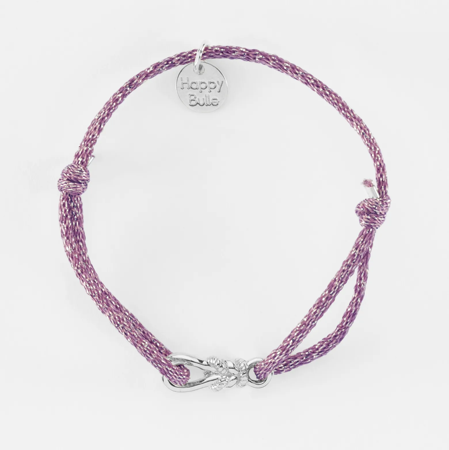 Bracelet enfant cordon pailleté "Le lien" argent - HappyBulle x Lilylovesfashion