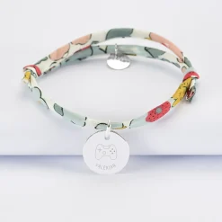 Bracelet enfant Liberty personnalisé médaille gravée argent 15 mm - Edition spéciale KIDS