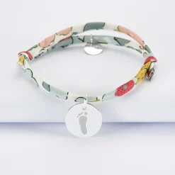 Bracelet enfant Liberty personnalisé médaille gravée argent 15 mm