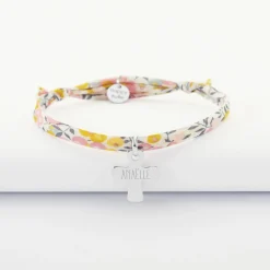 Bracelet enfant Liberty personnalisé médaille gravée argent croix 15x13 mm - Nos petits imparfaits