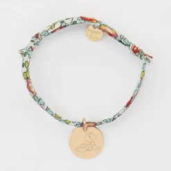 Bracelet enfant Liberty personnalisé illustration médaille gravée plaqué or 15 mm - HappyBulle x Marie Savart