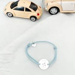 Bracelet enfant personnalisé médaille gravée argent 2 trous 15 mm - Edition spéciale KIDS