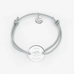 Bracelet enfant personnalisé médaille gravée argent 2 trous 15 mm - Edition spéciale KIDS
