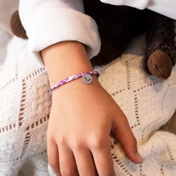 Bracelet enfant personnalisé Liberty médaille lettre initiale argent 11mm