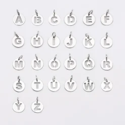 Bracelet enfant personnalisé Liberty médaille lettre initiale argent 11mm