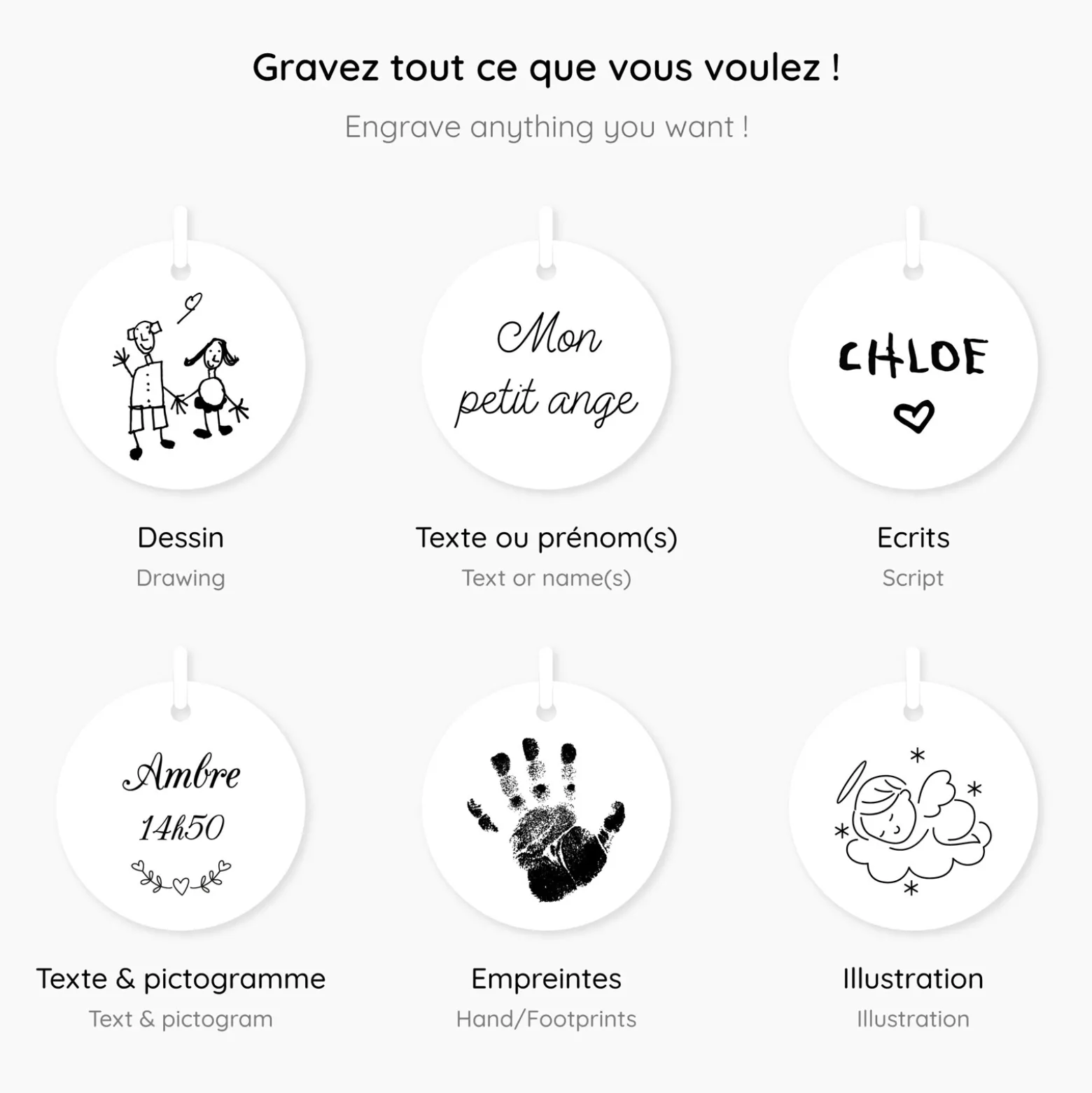 Bracelet enfant personnalisé cordon "Le lien" et médaille gravée argent 15 mm - HappyBulle x Lilylovesfashion