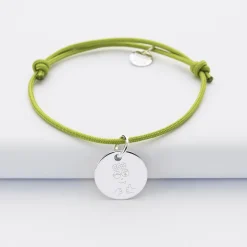 Bracelet enfant personnalisé médaille gravée argent 15 mm - Happybulle x Barbapapa