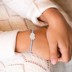 Bracelet enfant personnalisé médaille gravée argent nuage 2 trous 20x14 mm
