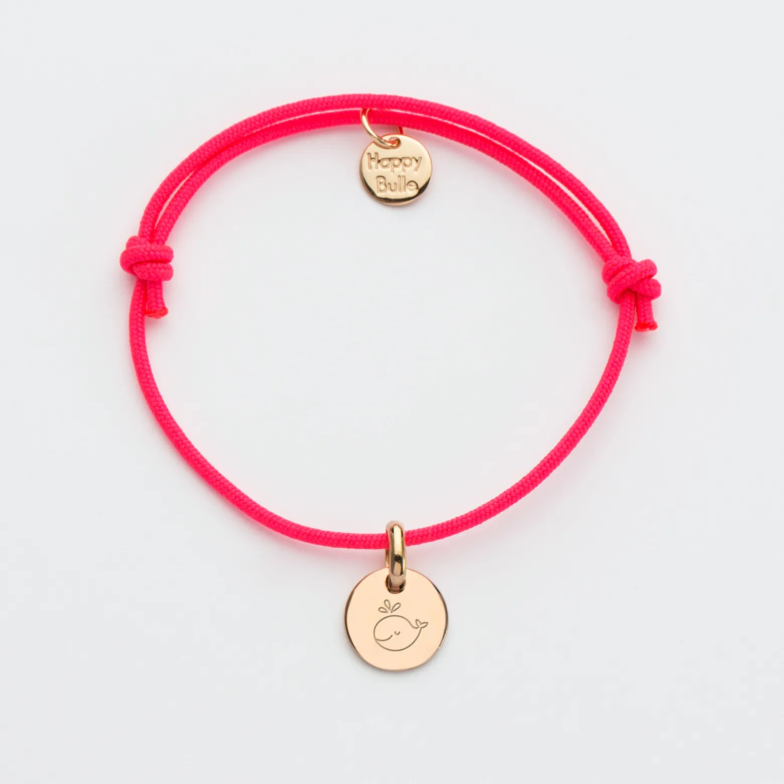 Bracelet enfant personnalisé médaille gravée plaqué or 10 mm