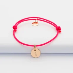 Bracelet enfant personnalisé médaille gravée plaqué or 10 mm