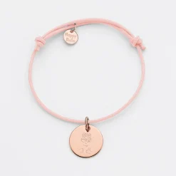 Bracelet enfant personnalisé médaille gravée plaqué or rose 15 mm - HappyBulle x Barbapapa