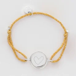 Bracelet enfant personnalisé cordon pailleté médaille réversible Eternelle gravée argent 2 trous 16 mm - HappyBulle x Capucine