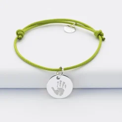 Bracelet enfant personnalisé médaille gravée argent 15 mm