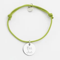 Bracelet enfant personnalisé médaille gravée argent 15 mm