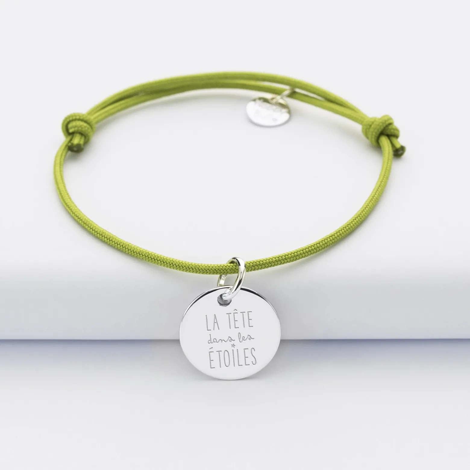 Bracelet enfant personnalisé médaille gravée argent 15 mm