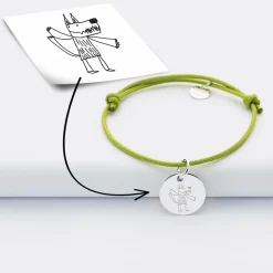 Bracelet enfant personnalisé médaille gravée argent 15 mm